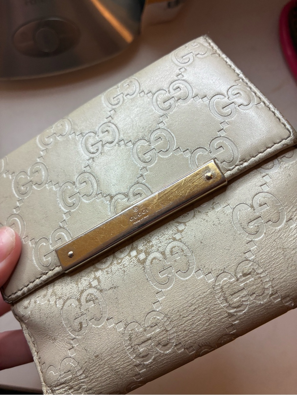 Vintage Gucci GG Monogram Fold Over Wallet - Picture 2 of 15